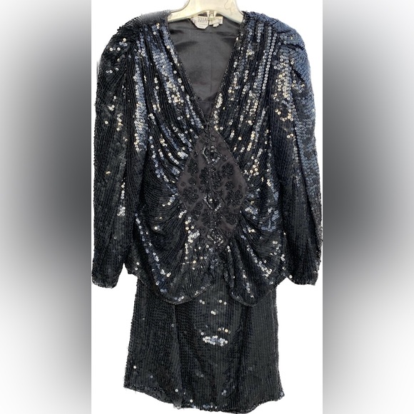 new vintage 100% silk sequins skirt set - Picture 1 of 16